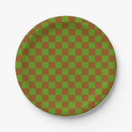 Prato De Papel Caramel apple checkered board pattern