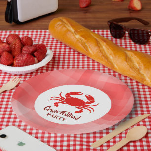 Prato De Papel Caranguejo Vermelho Frutos do Mar Náutico Scott ge