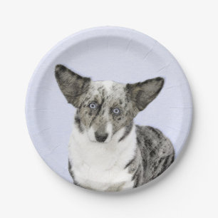 Prato De Papel Cardigan Welsh Corgi - Pintura Original para Cacho