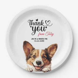 Prato De Papel Cardigan Welsh Corgi Recepção de casamento