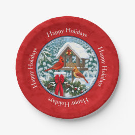 Prato De Papel Cardinhos de Natal, Birdfeeder Red