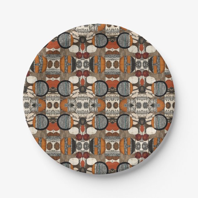 Prato De Papel Caribe africano de luxo sofisticado (Frente)