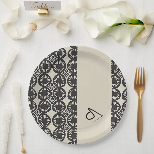 Prato De Papel Caribe africano de luxo sofisticado (Casamento)