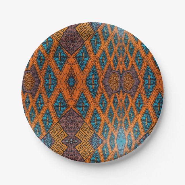 Prato De Papel Caribe africano de luxo sofisticado (Frente)