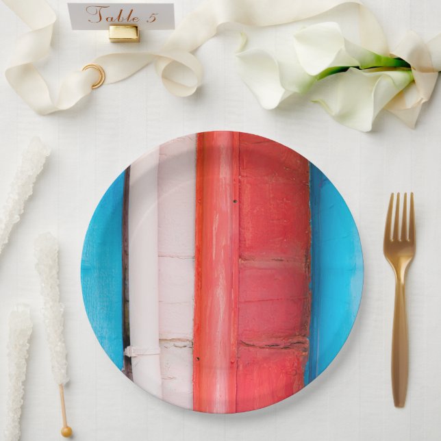 Prato De Papel Caribe cores - abstrato (Casamento)