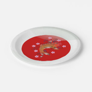 Prato De Papel carpa koi japonesa