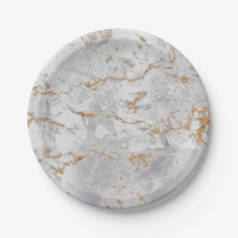 Prato De Papel Carrara Cinza branca mínima Dourada Marble Grungy 