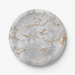 Prato De Papel Carrara cinzento branco mínimo Silv sujo de
