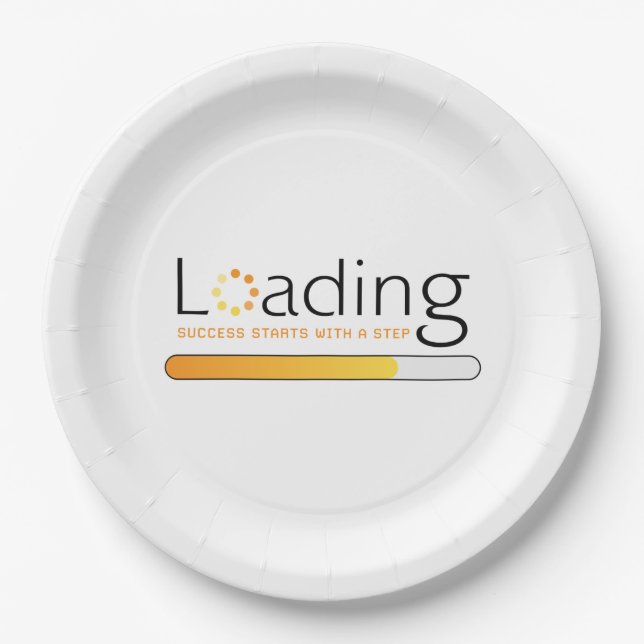 Prato De Papel Carregamento - O sucesso começa com uma etapa (Frente)