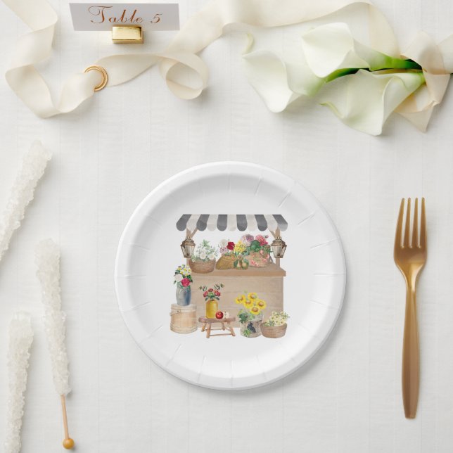 Prato De Papel Carrinho de Flor de Mercado do Aquecedor (Casamento)