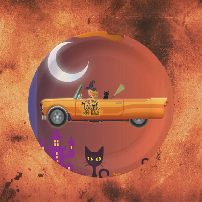 Prato De Papel Carro de bruxa-bruxa-bruxa de-bruxa (Criador carregado)