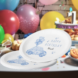 Prato De Papel Carros e balões de coração, Festa de aniversário a