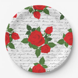Prato De Papel carta de amor do dia dos namorados rosas vermelhas