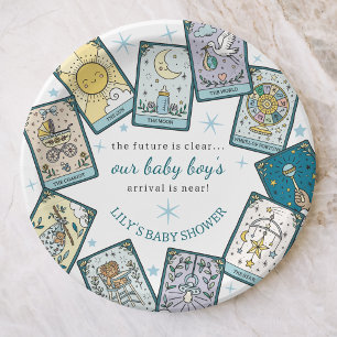 Prato De Papel Cartões de Tarot para Chá de Bebê Menino Previsão