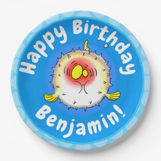 Prato De Papel Cartografia de peixe-porco-espinho-espinho (Frente)