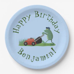 Prato De Papel Cartografia de relva verde-sapo engraçada