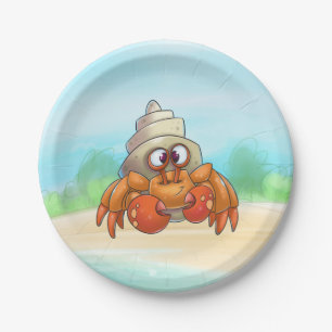 Prato De Papel Cartoon Bonito Hermit Crab Plate