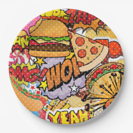 Prato De Papel Cartoon de comida