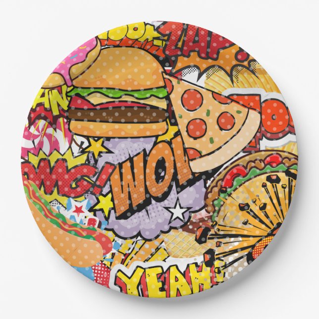 Prato De Papel Cartoon de comida (Frente)