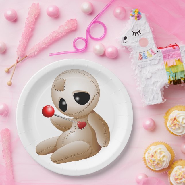 Prato De Papel Cartoon Doll Voodoo Apaixonado (Festa)