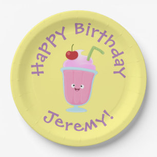 Prato De Papel Cartoon sundae de sorvete de morango