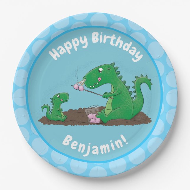 Prato De Papel Cartoons de marshmallow de dragões-cúpulas (Frente)