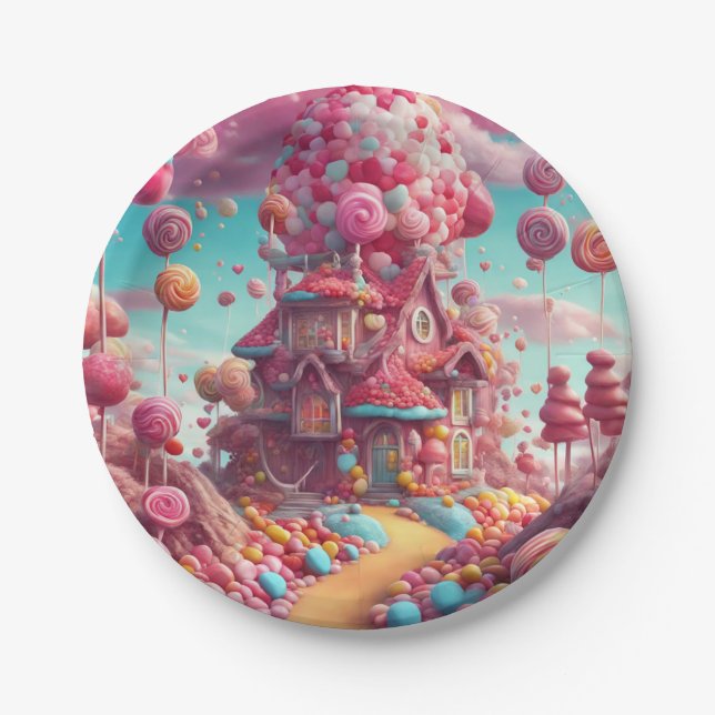Prato De Papel Casa de doces (Frente)