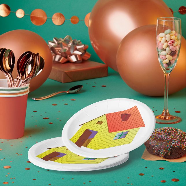 Prato De Papel Casa do Barn Amarelo (Criador carregado)