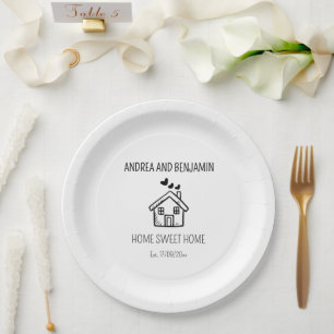 Prato De Papel Casa Personalizada Doce Lar Inauguração