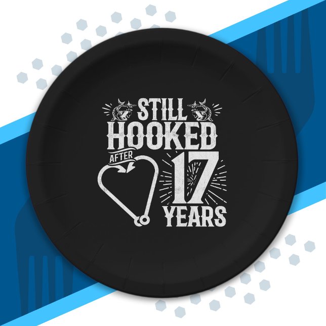 Prato De Papel Casais do 17° aniversário de beleza casados há 17  (Criador carregado)