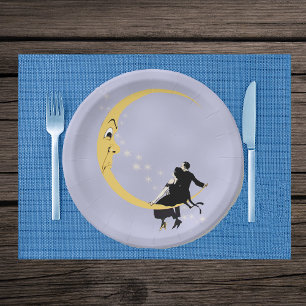 Prato De Papel Casal crescente irritado das estrelas da cara de