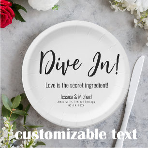 Prato De Papel 💍 Casamento Amor Minimalista Elegante 