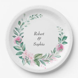 Prato De Papel Casamento Blush Pink Bloom