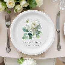 Casamento Boho Chic Aquarela Rosa Branca Minimalis