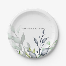 Prato De Papel Casamento Botânico Elegante