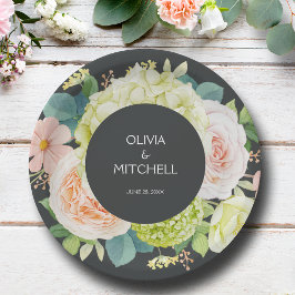 Prato De Papel Casamento Chic Watercolor Florals