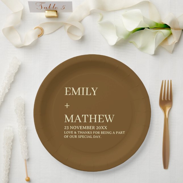 PRATO DE PAPEL CASAMENTO CLÁSSICO ELEGANTE MODERNO PERSONALIZADO  (Casamento)