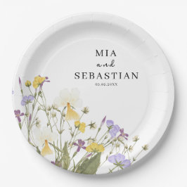 Prato De Papel Casamento com Aquarela Lilac