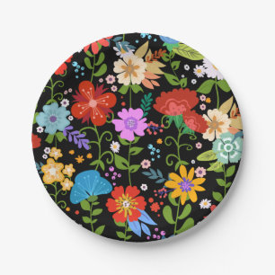 Prato De Papel Casamento com Arte Folclórica Mexicana