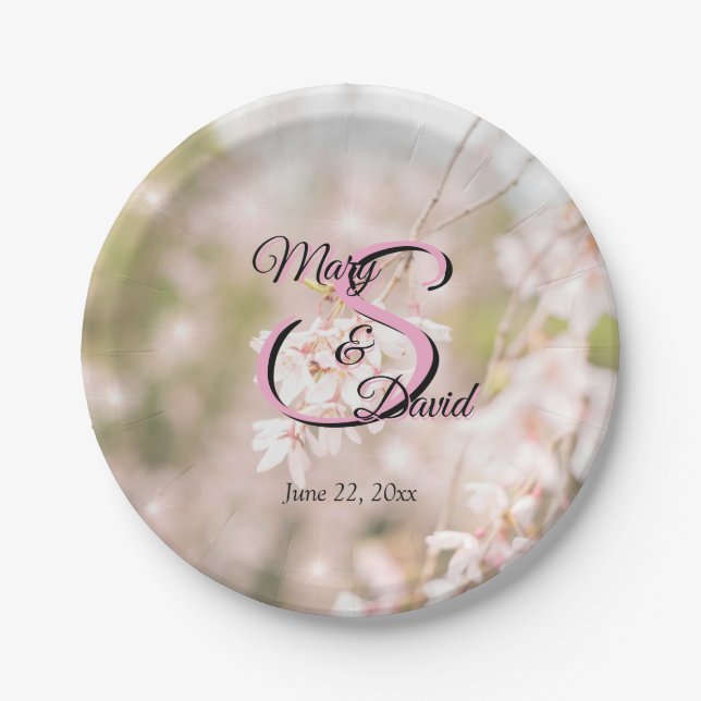 Prato De Papel Casamento com Cherry Sparkles Bright (Frente)