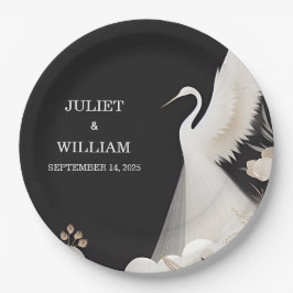 Prato De Papel Casamento com Nuvens de Crane da Feather Rustic As