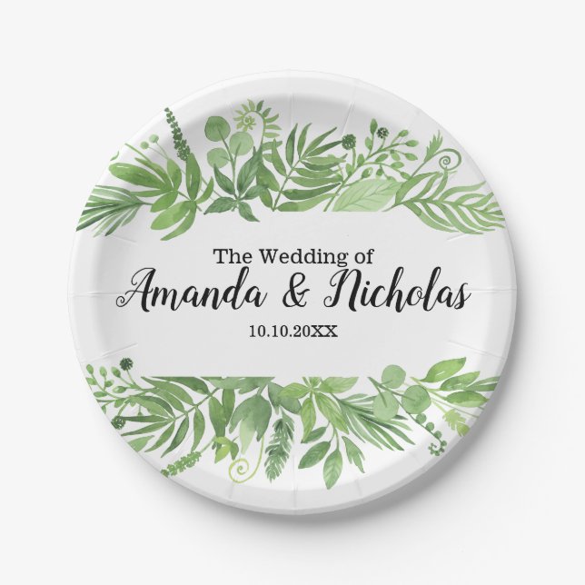 Prato De Papel Casamento com vegetação de prados selvagens Clássi (Frente)