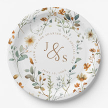 Casamento de Boho com flor silvestre de Watercolor