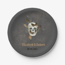 Casamento de Borboletas de Crânio Plântica Gótica