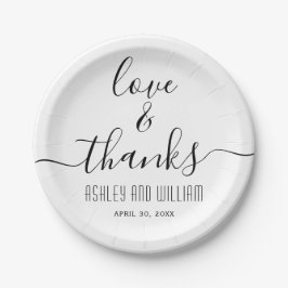 Prato De Papel Casamento de caligrafia com guião cursiva elegante