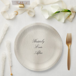 Prato De Papel Casamento de Couro Branco Faux Leather