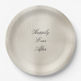 Prato De Papel Casamento de Couro Branco Faux Leather
