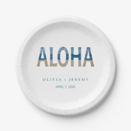 Prato De Papel Casamento de Destino de Praia Aloha Hawaii