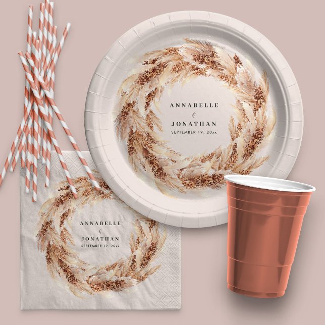 Prato De Papel Casamento de erva natural da boêmia moderna (Criador carregado)