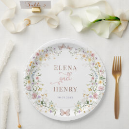 Prato De Papel Casamento de Fairytale de Flor Selvagem Whimsical